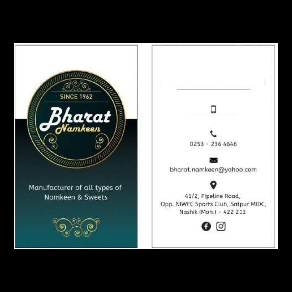 Bharat Namkeen visiting card