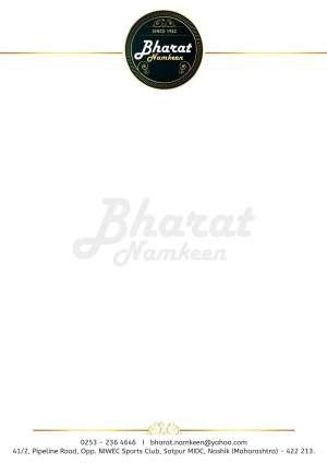 Bharat Namkeen letterhead