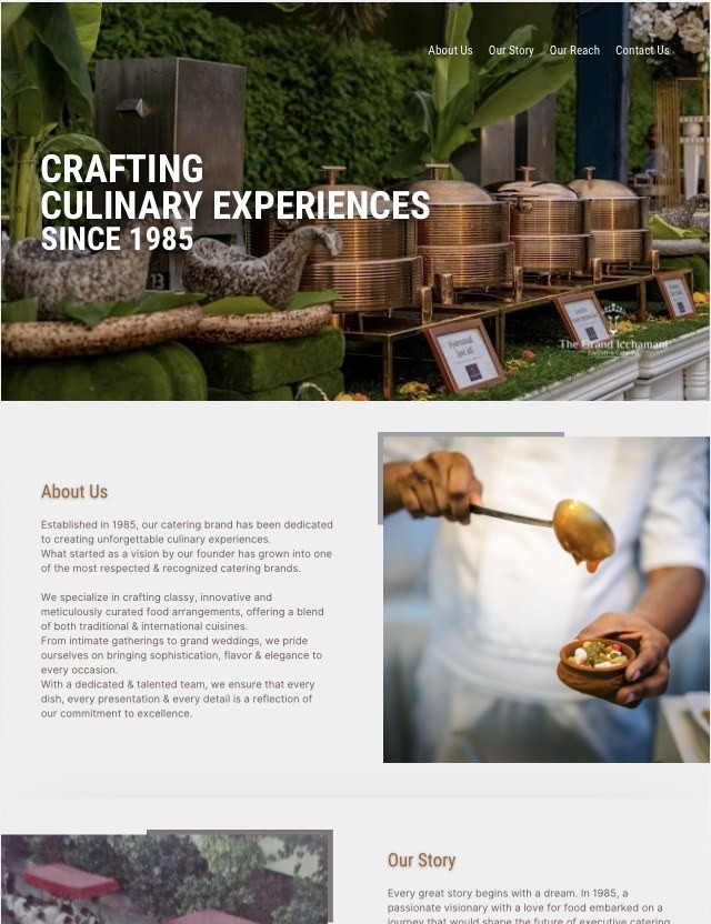The Grand Icchamani website homepage design
