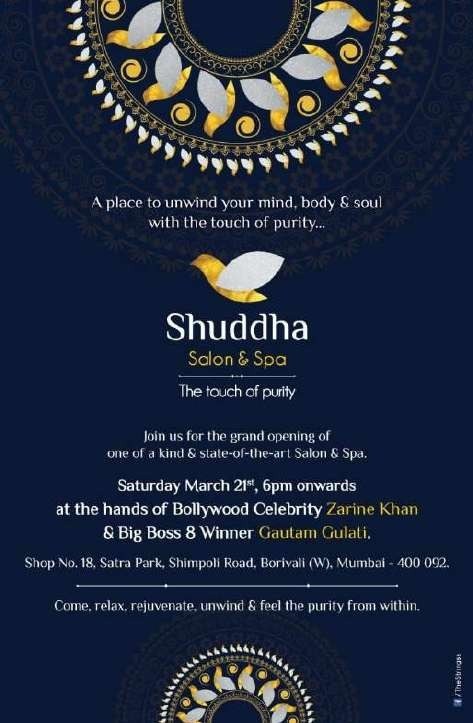 Shuddha Wellness grand opening invitation