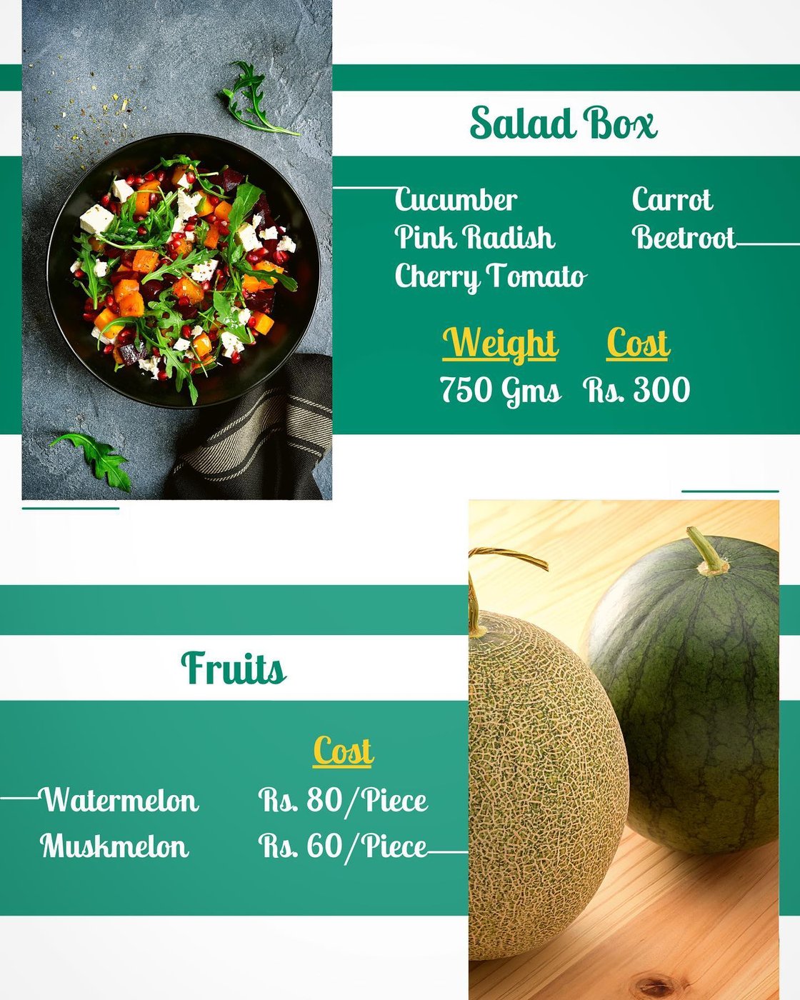 SPH Agro salad box pricing